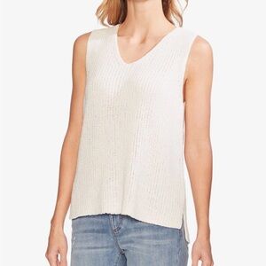 Vince Camuto Cream Knit Tank Top Vneck